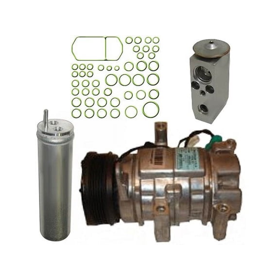 A/C Compressor Kit - with Compressor, Accumulator / Drier, Front Expansion Valve, and O-ring Seal Kit - Compatible with 2004 - 2009 Mazda 3 2005 2006 2007 2008