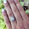 thumbnail image 6 of Silvago Jewel 14K White Gold Plated Wedding Anniversary Ring - 1 Ct Round Cut Lab Created Diamond Ring for Women's - Vintage Wedding Anniversary Ring - Silver Diamond Beautiful Special Occasion Ring, 6 of 9