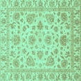thumbnail image 1 of Ahgly Company Indoor Square Abstract Turquoise Blue Modern Area Rugs, 6' Square, 1 of 4
