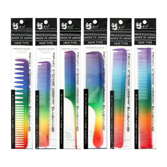 6 Pcs Rainbow Hairdressing Comb Colorful Combs Charming Hairbrushes Scalp Massager Major Styling Jewls Salon