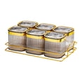 thumbnail image 1 of GROWTH TANK Boîte à Condiments Transparente Assiette de Service pour Biscuits Gris 6 Carrés, 1 of 9