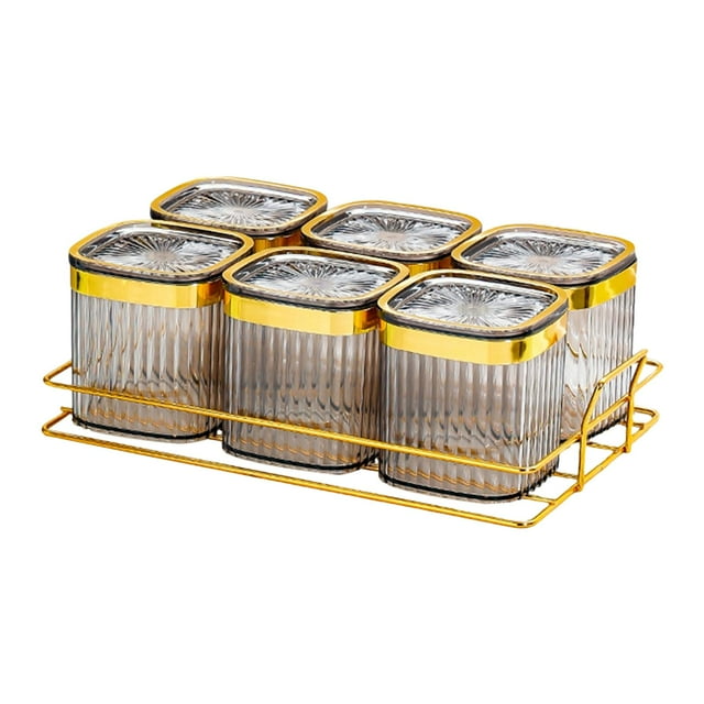 GROWTH TANK Boîte à Condiments Transparente Assiette de Service pour Biscuits Gris 6 Carrés