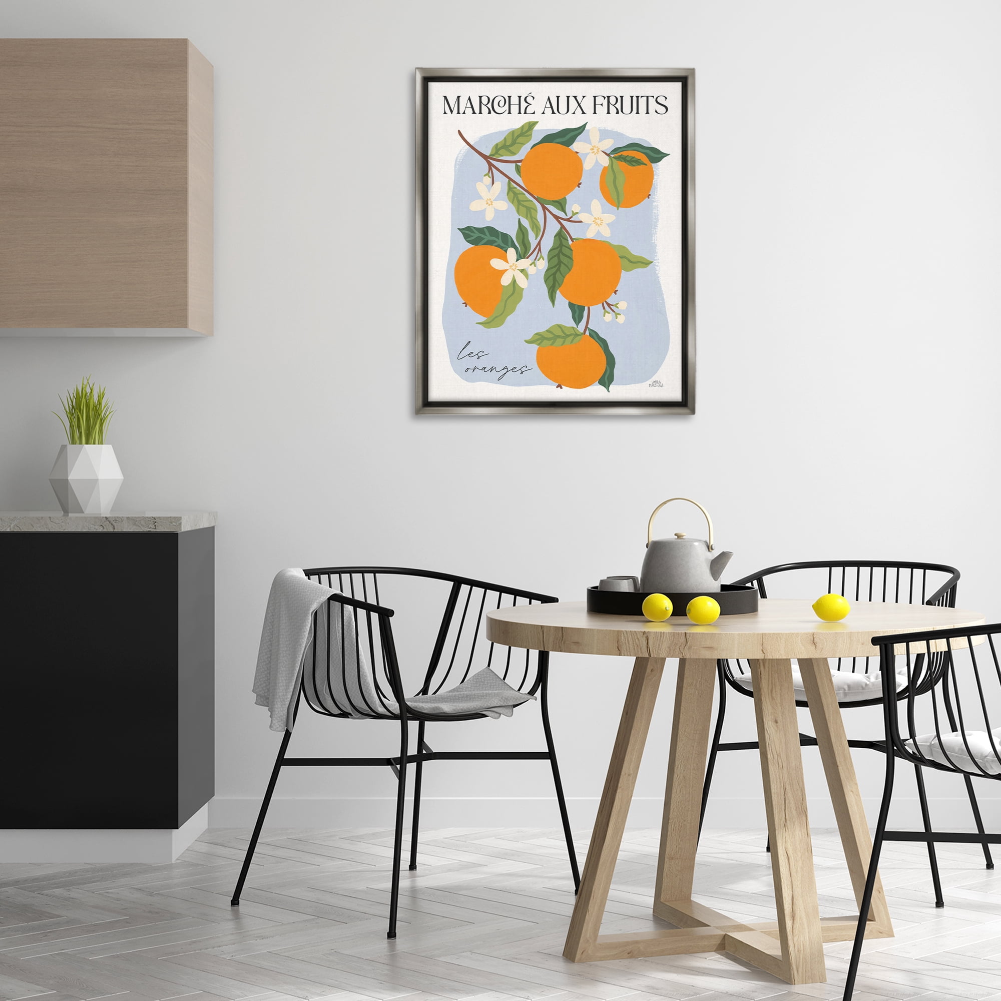 Stupell Industries Marche Aux Oranges Food & Beverage Painting Gray Floater Framed Art Print Wall Art, 25 x 31
