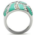 thumbnail image 3 of Luxe Jewelry Designs Stainless Steel Women's Ring with Aurora Borealis Crystals - Size 10, 3 of 4