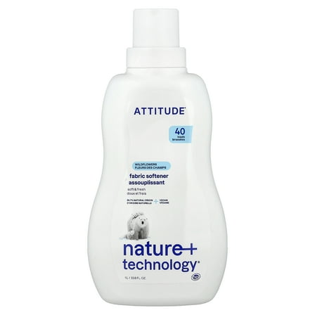 ATTITUDE Nature   Technology®, Fabric Softener, Wildflowers, 40 Loads, 33.8 fl oz (1 L)