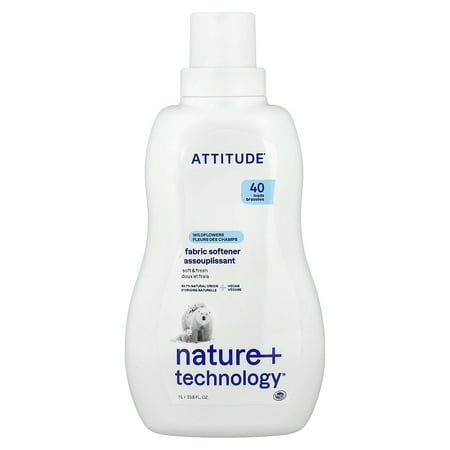 ATTITUDE Nature + Technology®, Fabric Softener, Wildflowers, 40 Loads, 33.8 fl oz (1 L)