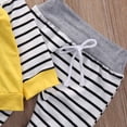 thumbnail image 4 of Franhais Baby Strip Print Hoodie Sweatshirt Top + Elastic Waist Drawstring Long Pant Outfit Sets, 4 of 5