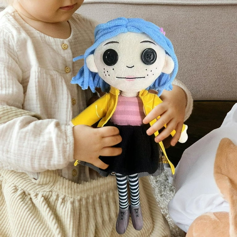 Coraline Doll with Button Eyes 11 Soft Toy Coraline Movie Plush Collection Soft Huggable Coraline Merchandise Kids Playmate Gift for Kids Fans