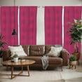 thumbnail image 2 of Ambesonne Magenta Window Curtains, Monochrome Flowers, Each 28" W x 95" L, Magenta and Purple, 2 of 5