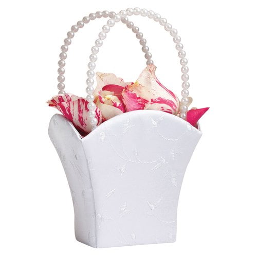Lillian Rose Elegant White Flower Girl Basket