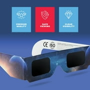 Solar Eclipse Glasses 10 Pack - Solar Filters Glasses with Solar Safe Filter Technology - CE and ISO 2024 Non-Polarized Solar Viewers with Light Blocking Film Lens & Cardboard Frame - MedicalKingUsa