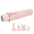 thumbnail image 4 of Depiladora eléctrica 4 en 1, afeitadora portátil para cejas, nariz, recortadora de pelo rosa (carga USB), 4 of 12