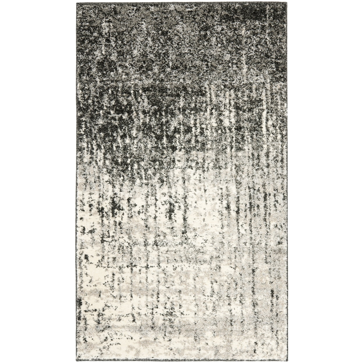 SAFAVIEH Retro Elsie Abstract Runner Rug, Black/Light Grey, 2'3" x 7'