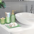 thumbnail image 3 of Juego de accesorios de baño Haturi Green Glass, 4 piezas con dispensador, 3 of 7
