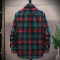 thumbnail image 4 of Flannel Shirt For Men Long Sleeve Casual Fashion Collar Regular Fit Plaid Shirt Versatile Lightweight Summer Button Classic Basic Tee With Pocket Green 40, 4 of 5