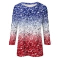 thumbnail image 5 of July 4th 3/4 Sleeve Shirts for Women American Flag Stars Stripes Shirts T-Shirt Cute Graphic Tees USA Flag Patriotic Tshirts Tunic Tops, 5 of 5