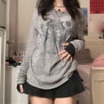 thumbnail image 2 of Womens Fall Halloween Shirt Women's T-Shirts Women's Casual Halloween Print Long Sleeve Pullover Sweatshirt Top Grey L, 2 of 4