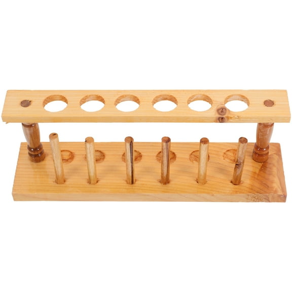 Wood Test Tube Rack Laboratory Test Tube Holder Vials Storage Rack For Test Tubes  (6 Holes)