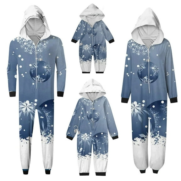Christmas Family Matching Pajamas Sets with Hood, Merry Christmas Pajamas Warm Flannel, Long Sleeved Pajamas Zipper Style, Xmas Festival Pjs, Christmas Theme Pajamas