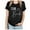 Black, variant on Team Bride Print T Shirt for Women Short Sleeve Crew Neck Tee Letter Print Summer Casual Tops Black L