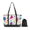 thumbnail image 7 of FORMRS Canvas Laptop Tote Bag for Women with 15.6" Computer Compartments Shoulder Handbag, Retro Round, 7 of 7