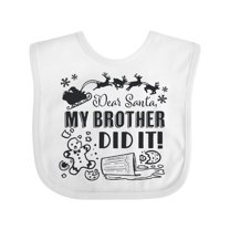 Inktastic Dear Santa, My Brother Did It Funny Christmas Boys or Girls Baby Bib