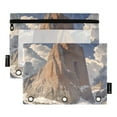 thumbnail image 2 of 2 Pack Pencil Pouch for 3 Ring Binder Smooth Zipper Folders with Pockets Clear Window Pencil Case Towering Mountain and Snow, 2 of 6