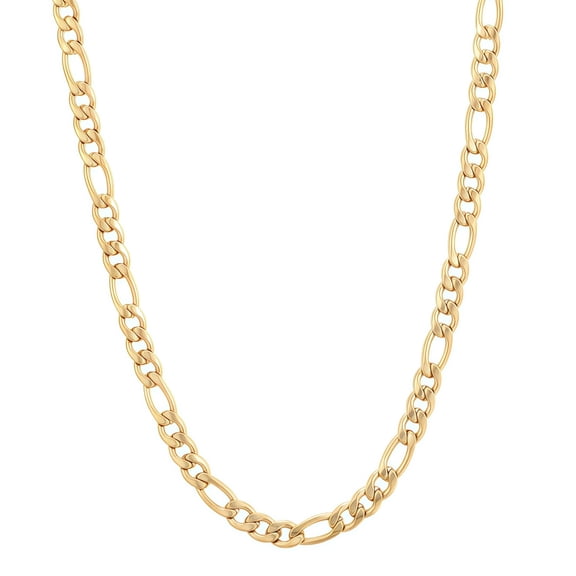 14k Real Yellow Gold Polished Figaro Link 4mm Chain Necklace (24")