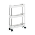 thumbnail image 1 of Carro de almacenamiento delgado, carrito rodante, soporte para frutas, carrito de almacenamiento deslizante, carrito organizador de baño para oficina, 3 capas simples, 1 of 8