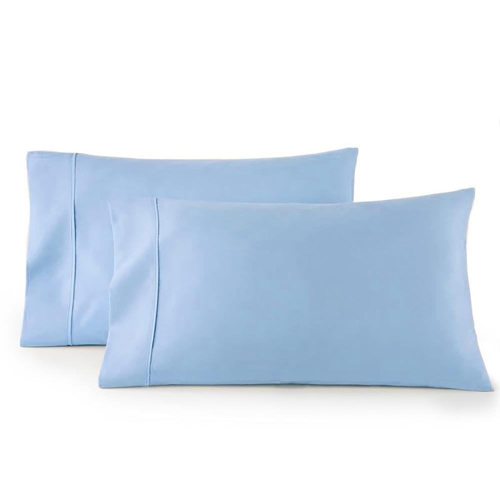 Extra Pair Of King Pillowcases 300 Thread Count Solid 100 Cotton Blue
