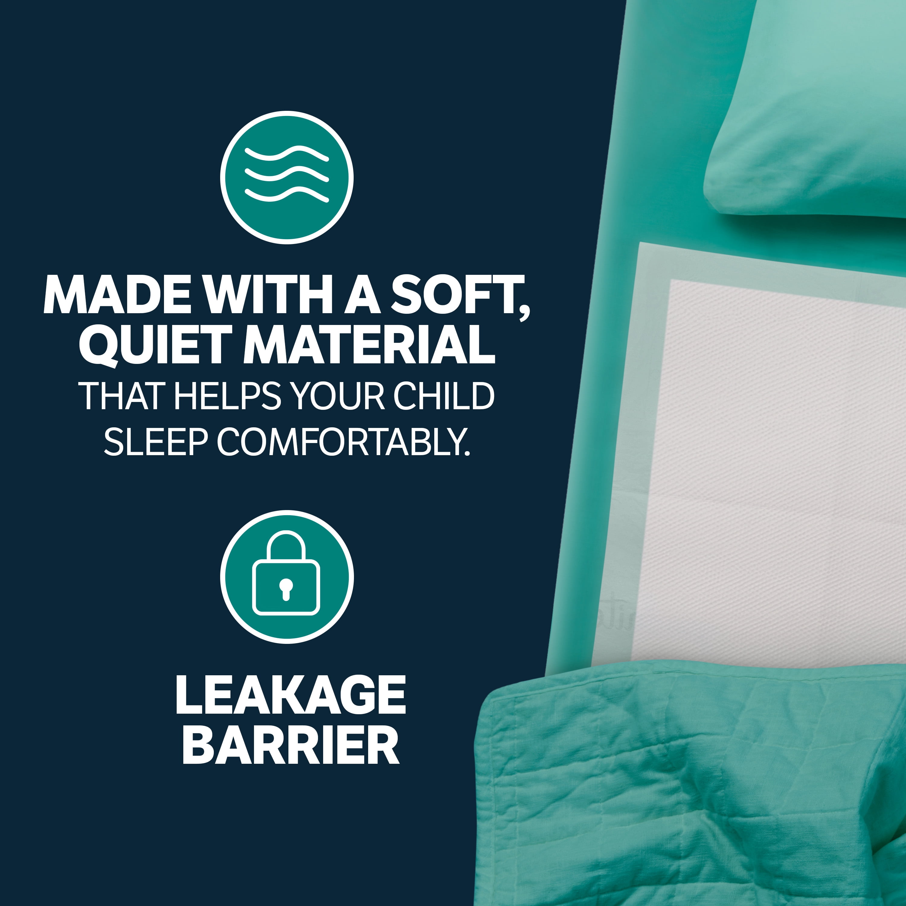 (2 pack) Goodnites Disposable Bed Pads for Bedwetting, 2.4 x 2.8 ft, 9 Count