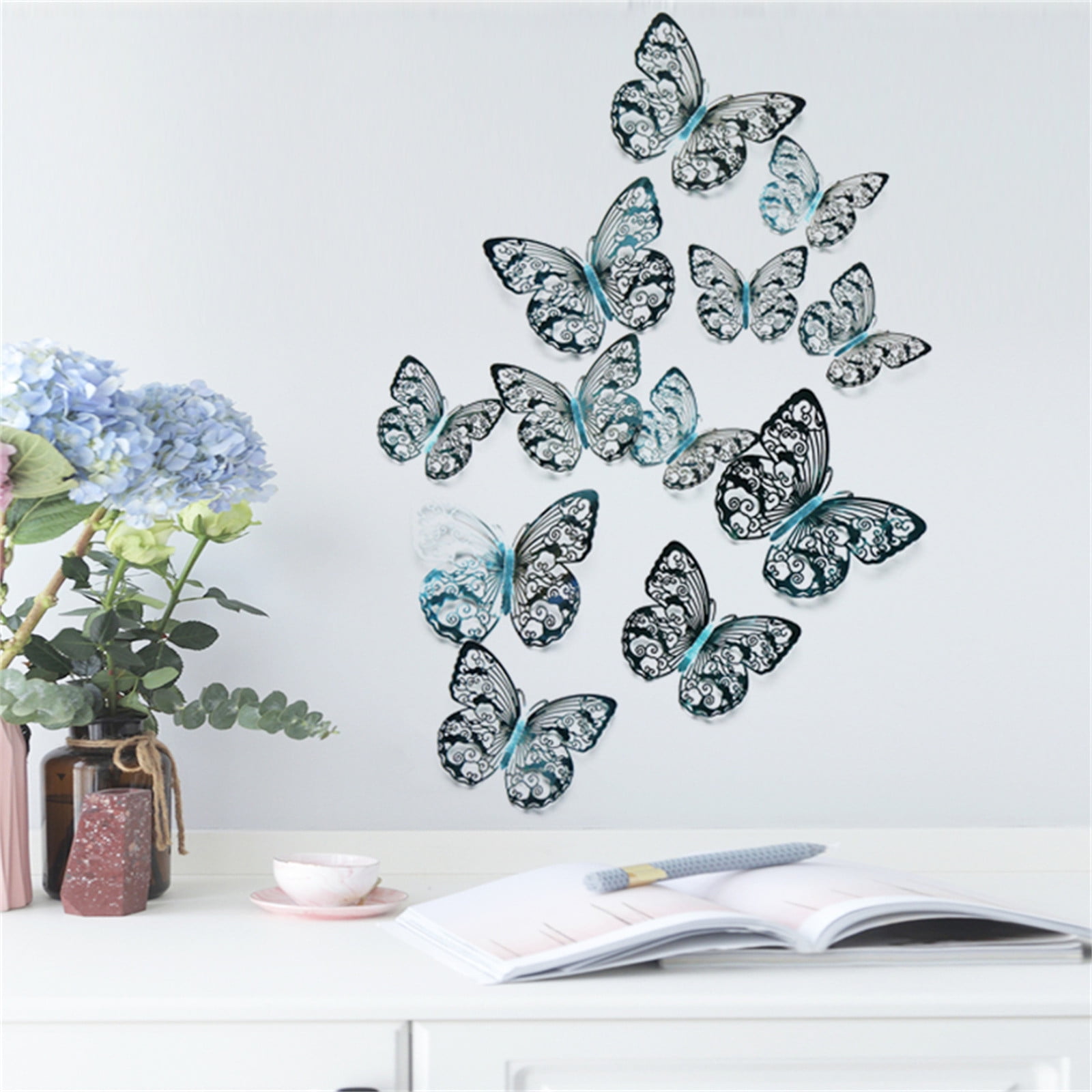 AURIGATE 12pcs 3D Butterfly Wall Decor, Removable Paper Butterfly Wall  Stickers Decorations, Butterflies Decals for Party Birthday Cake Baby  Shower