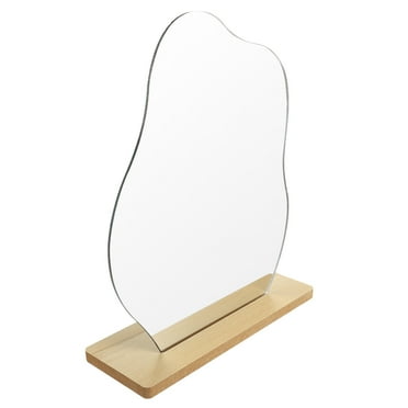 Vanity Mirror Wavy Light up for Makeup Office Desk Decorations Aesthetic Portable Cosmetic Living Room