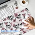 thumbnail image 4 of Long Mouse Pads for Desk,White Floral Skull Pattern Desk Mats on Top Of Desks, Desk Mouse Pad Extra Large with 3mm Non-Slip Base and Stitched Edge for Gaming,Office,Work,Home 31.5"x11.8", 4 of 6