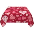 thumbnail image 3 of Valentine''s Day Tablecloth 52x52 Inch Square, Love Hearts Table Cloth, Pink Valentine Tablecloths Polyester Fabric Farmhouse Decorative for Valentine Wedding Home Dining Party, 3 of 6