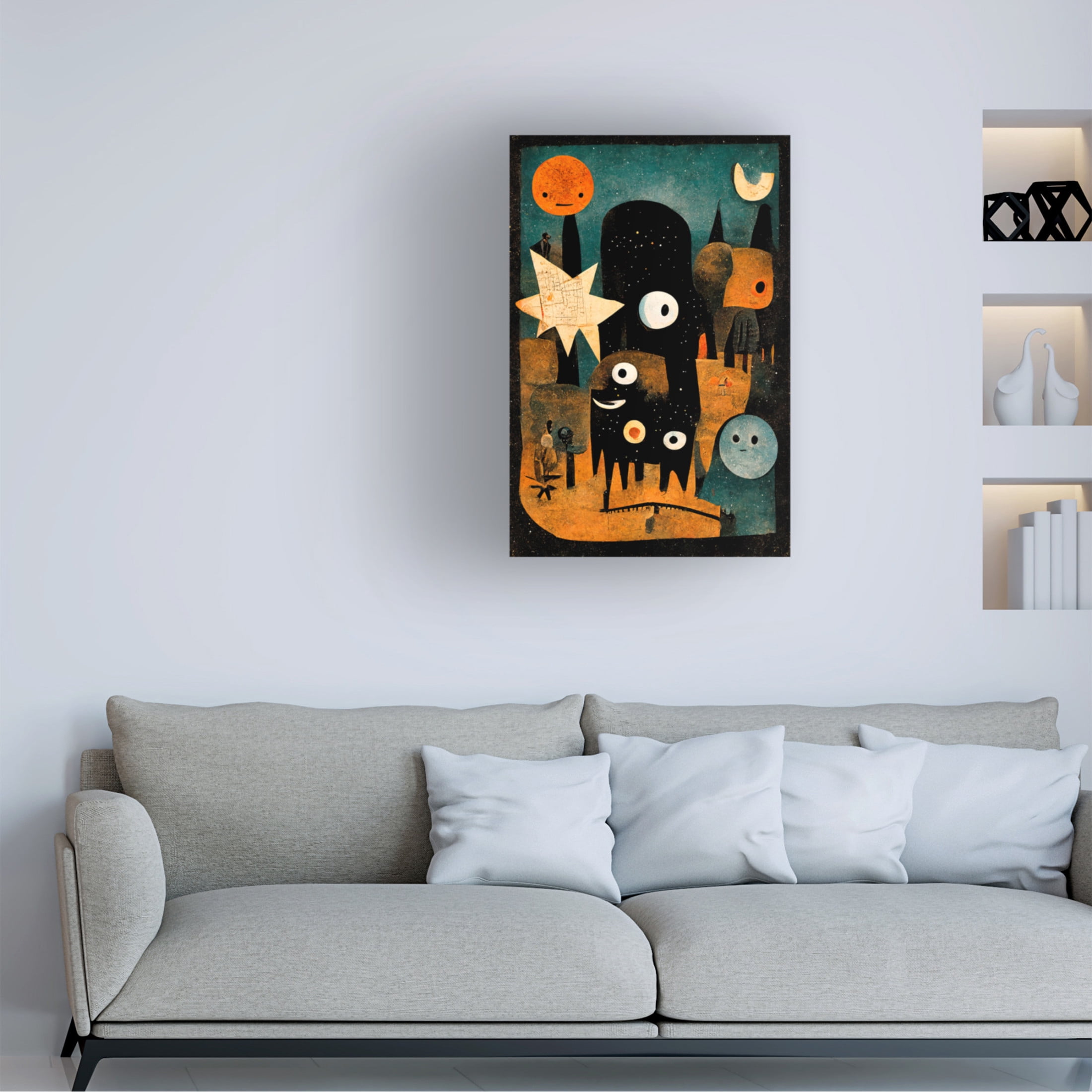 Canvas Wall Art - Treechild 'Night Of The Young Monsters' Wall Art for Living Room, Bedroom, or Office D?cor by Trademark Fine Art - 30 x 47 Inches