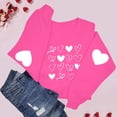 thumbnail image 6 of FAWUUDO Valentines Day Shirts Women Valentine Crewneck Sweatshirts Love Heart Sweatshirt Valentine's Long Sleeve Tops Hot Pink M, 6 of 9