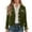 Green, variant on Jacket for Women Fall Solid Button Down Velvet Cropped Long Sleeve Retro Workwear With Pockets Outwear Coat