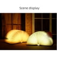 thumbnail image 1 of Lámpara de mesa con iluminación de protección ocular de tres colores, regalo, lámpara de libro plegable con tallado de madera led, luz de noche de página plegable, 1 of 1