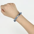 thumbnail image 3 of Natural Agate Gemstone Stretch Beads Bracelet Fashionable  and Trendy. Many Colors To Choose From. (Blue Aventurine), 3 of 3