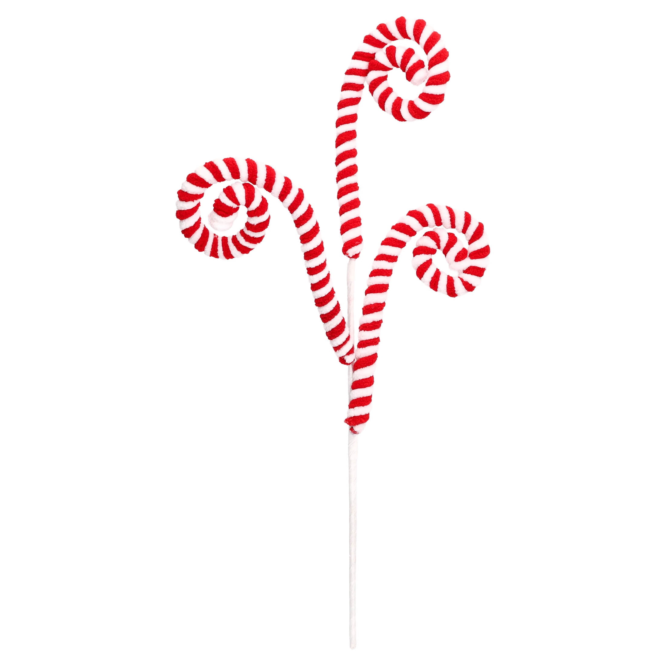 Red and White Candy Cane Swirl Decorative Christmas Pick, 19", by Holiday Time