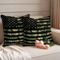 thumbnail image 4 of 2 Pack Outdoor Waterproof Throw Pillow Covers,American Retro Stars and Stripes Flag Decorative Square Pillow Case Patio Pillowcases for Chair Couch Sofa 16x16in, 4 of 9