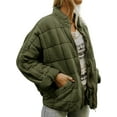 thumbnail image 3 of Innerwin Manteau Col Montant Veste Femme Hiver Chaud Manches Longues Simple Extérieur Vert Armée P, 3 of 7