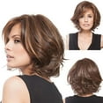 thumbnail image 2 of Marron Cheveux Bouclés Portables Postiches Cheveux Bouclés Opération Simple Perruques Naturelles Réutilisables Toupie Légères Lavables Perruque Courte Jeu de Rôle Fête Quotidienne, 2 of 7