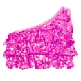 thumbnail image 4 of Oyolan Big Girls Gymnastic Workout Set 2PCS Crop Tops with Shorts 4-16 Years Sequins Dance Outfit Hot Pink 10, 4 of 7