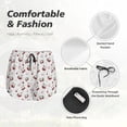 thumbnail image 4 of Balery Cherry Berries Pantalones cortos deportivos para mujer con forro y dos bolsillos, elásticos, para entrenamiento, gimnasio, yoga-Large, 4 of 7