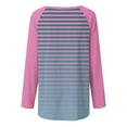 thumbnail image 5 of CaComMARK PI Women Long Sleeve Tops Dressy Casual Striped Print Graphic Round Neck Tops Fall Fashion Loose Blouse T Shirt deals of the day, 5 of 5