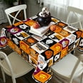 thumbnail image 2 of Halloween Tablecloth Pumpkin Ghost Spooky Table Cloth, Plaid Halloween Table Cloth for Home and Kitchen Decoration - 70" X 70" Square, 2 of 6