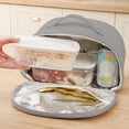 thumbnail image 4 of Fiudx Bolsa Aislante para Lonchera, Diseño Portátil E Impermeable, Gran Capacidad para Comidas, Aislamiento con Control de Temperatura, para Uso En Oficina y Escuela, Elegante, Verde, Beige y Gris, T, 4 of 6