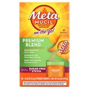 Metamucil One-the-Go Premium Blend, 4-in-1 Fiber, with Stevia, 30 Packets